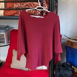 Super Soft Maroon sweater-batwing sleeve